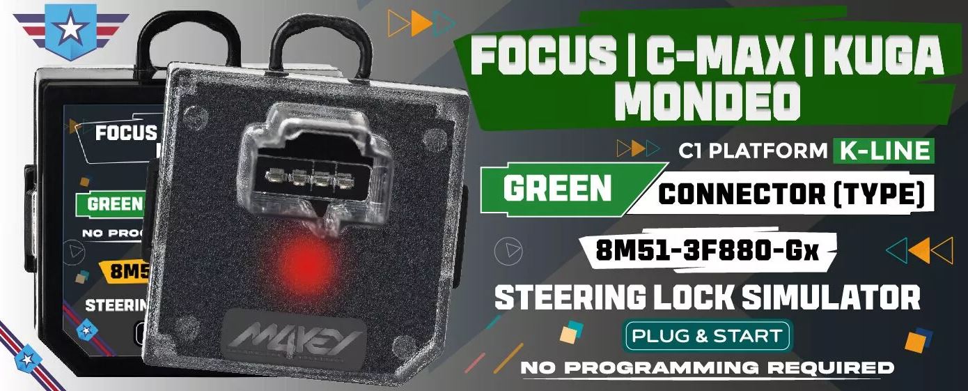 For Ford – Mondeo – Focus – C-Max – Kuga C1 Platform K-LINE Steering Lock Simulator Emulator